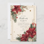 Invitation Festive Red Berries Joyeux Noël (Devant)