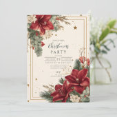 Invitation Festive Red Berries Joyeux Noël (Debout devant)