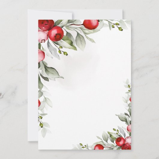 Invitation Festive Red Berry Greenery (Dos)