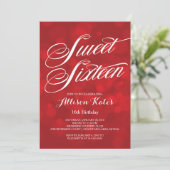 Invitation Festive Red Bokeh Lights Sweet 16E Anniversaire (Debout devant)