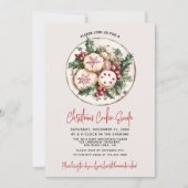 Invitation Festive Red Christmas Cookie Swap Baking Party (Devant)