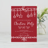 Invitation Festive Red Christmas Party (Debout devant)