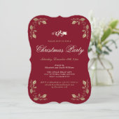 Invitation Festive Red Gold Noël Fête (Debout devant)