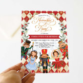 Invitation Festive Red Gold Nutcracker Party Anniversaire