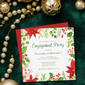 Invitation Festive Red Green Christmas Engagement Party