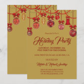 Invitation Festive Red Holiday Party (Devant / Derrière)