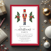 Invitation Festive Red Nutcracker fête de Noël