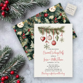 Invitation Festive Red Ornament Exchange Fête