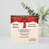 Invitation Festive Red Ribbon Bridal Shower (Debout devant)