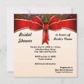 Invitation Festive Red Ribbon Bridal Shower (Devant)