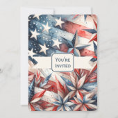 Invitation Festive Red White et Blue Party (Devant)