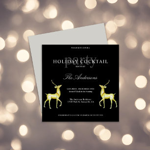 Invitation Festive Reindeer Holiday Cocktail de Noël