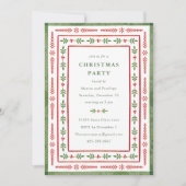 Invitation Festive Rouge et Vert Aquarelle fête de Noël (Devant)