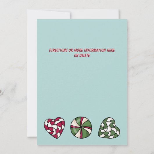 Invitation Festive Rustique Gnome Cookies Candy Noël Party (Dos)