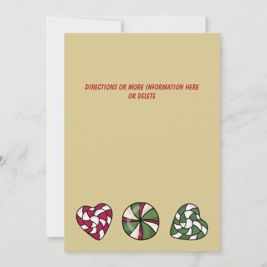 Invitation Festive Rustique Gnome Cookies Candy Noël Party (Dos)