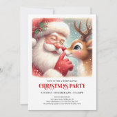 Invitation Festive Santa and Rudolph Holiday Party Invite (Devant)