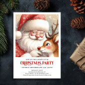 Invitation Festive Santa Claus Rudolph Holiday Cheer Party 