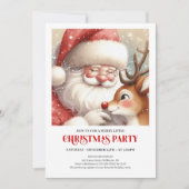 Invitation Festive Santa Claus Rudolph Holiday Cheer Party  (Devant)