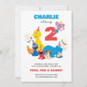 Invitation Festive Sesame Street Anniversaire de enfant Party (Devant)