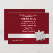Invitation Festive Silver Bow Christmas Party (Devant / Derrière)