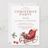 Invitation Festive Sleigh Corporate Christmas Party (Devant)