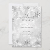 Invitation Festive Sparkle Silver Winter Wedding Détails Cart (Devant)