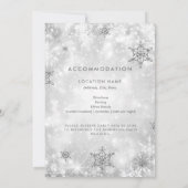 Invitation Festive Sparkle Silver Winter Wedding Détails Cart (Dos)
