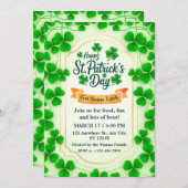Invitation Festive St. Patrick's Day Party I Shamrock Border (Devant / Derrière)