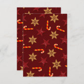Invitation Festive Stars and Candy Canes Red (Devant / Derrière)