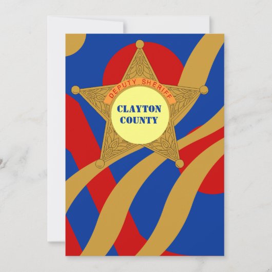 Invitation Festive Streamers Sous-Sheriffs Badge (Devant)