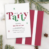 Invitation Festive Typography Let's Party Whimsical Holiday
