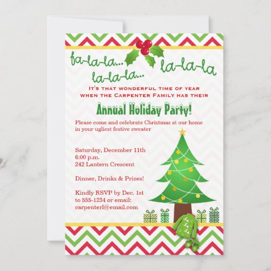 Invitation Festive Ugly Christmas Sweater (Dos)