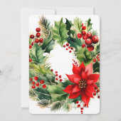 INVITATION FESTIVE VACANCES, FÊTE DE NOËL (Dos)