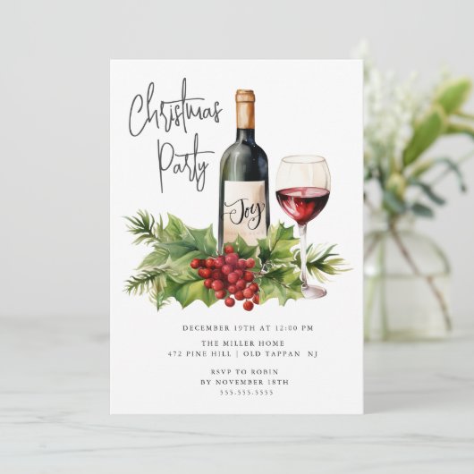 Invitation Festive Vin Noël Cocktail Party (Debout devant)