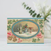 Invitation festive Vintage pour le Nouvel An (Debout devant)