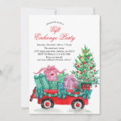 Invitation Festive Watercolor Christmas Gift Exchange Party  (Devant)