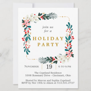 Invitation Festive Wreath Holiday