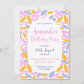 Invitation Festivité florale brillante Anniversaire (Devant)