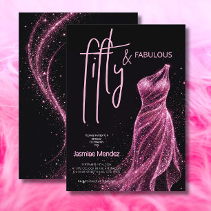 Invitation fêtant 50 ans de façon fabuleuse et ros