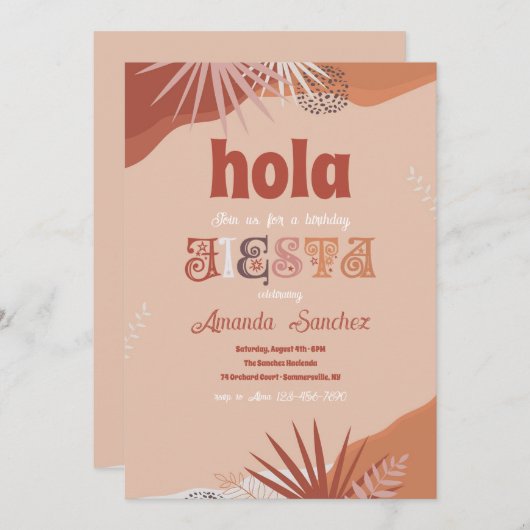 Invitation Fête  (Devant / Derrière)