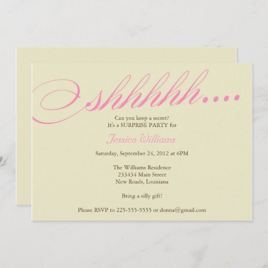 Invitation Fête (Devant / Derrière)