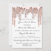 Invitation Fête 16ème Rouge Baiser Lèvres Rose Paillettes Bla (Dos)