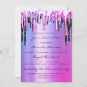 Invitation Fête 16th Lips Kiss Black Pinky Parties scintillan (Dos)