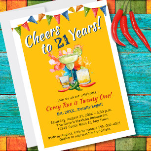 Invitation Fête 21 ans Joyeux 21 ans Moderne