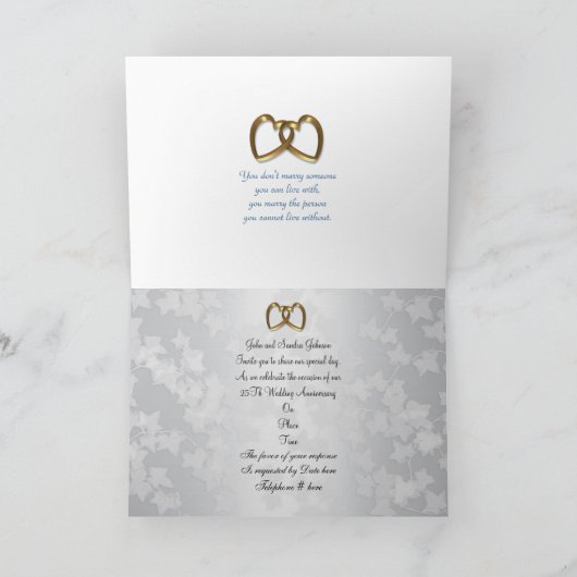 invitation fête 25e anniversaire hydrangeas bleus (Intérieur)