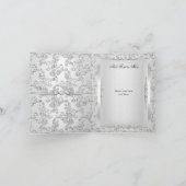 Invitation Fête 25e Anniversaire Rose Damask Silver White 2 (Intérieur)