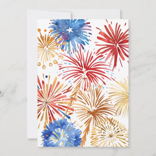 Invitation Fête 4 juillet, Aquarelle (Dos)