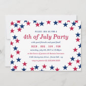 Invitation Fête 4 juillet Confetti, Étoile (Devant)