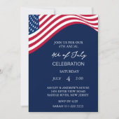 Invitation Fête 4 juillet des États-Unis d'Amérique moderne (Devant)
