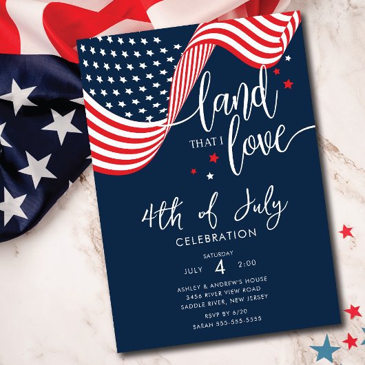 Invitation Fête 4 juillet USA